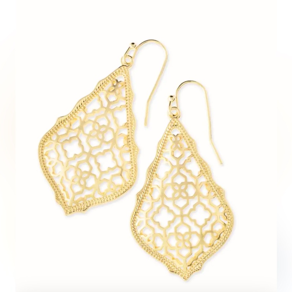 Addie Gold Drop Earrings in Gold Filigree Mix
